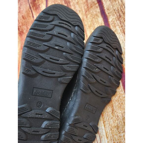 Khombu Addison Black Faux Leather Winter‎ Snow Boots Faux Fur Trimmed Women's 8M - Picture 7 of 11